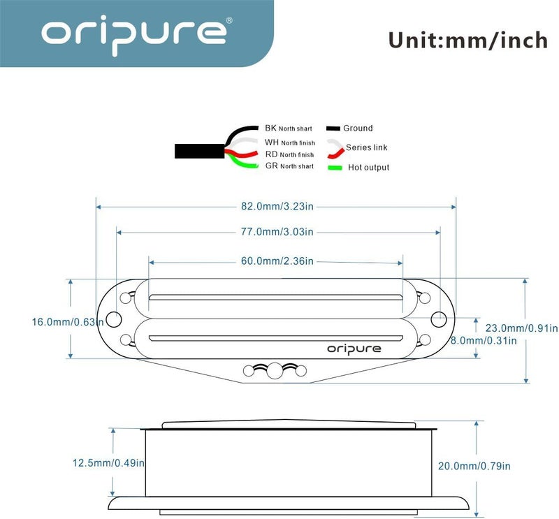 OriPure بيك أب مزدوج ساخن بحجم سلك مفرد ألنيكو 5 15-16K مناسب لآلة الجيتار الكهربائية من نوع ST/SQ، أسود بالكامل - Image 2